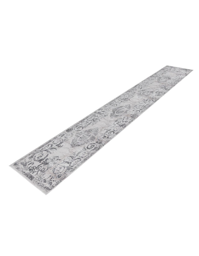 Gray 2' 7 x 12' Finsbury Runner Area Rug 60% Polypropylene & 40% Polyester Contemporary Carpet for Living Rooms, Dining, Offices for Sale at Rug Engine