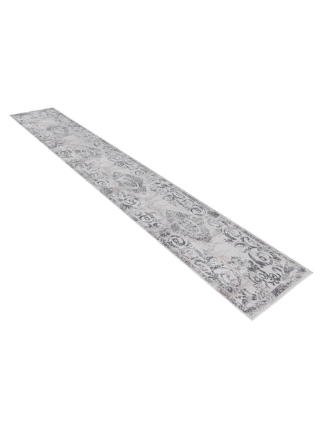 Gray 2' 7 x 12' Finsbury Runner Area Rug 60% Polypropylene & 40% Polyester Contemporary Carpet for Living Rooms, Dining, Offices for Sale at Rug Engine