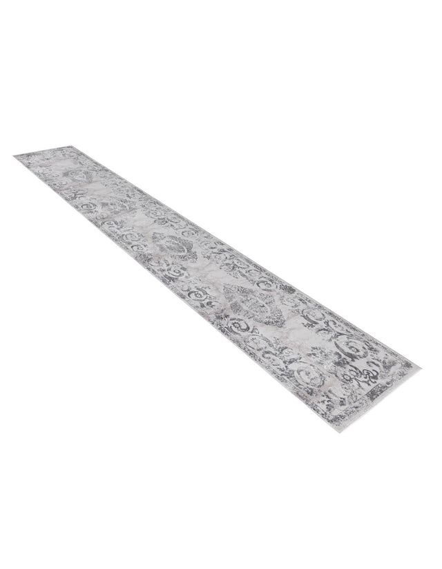 Gray 2' 7 x 12' Finsbury Runner Area Rug 60% Polypropylene & 40% Polyester Contemporary Carpet for Living Rooms, Dining, Offices for Sale at Rug Engine
