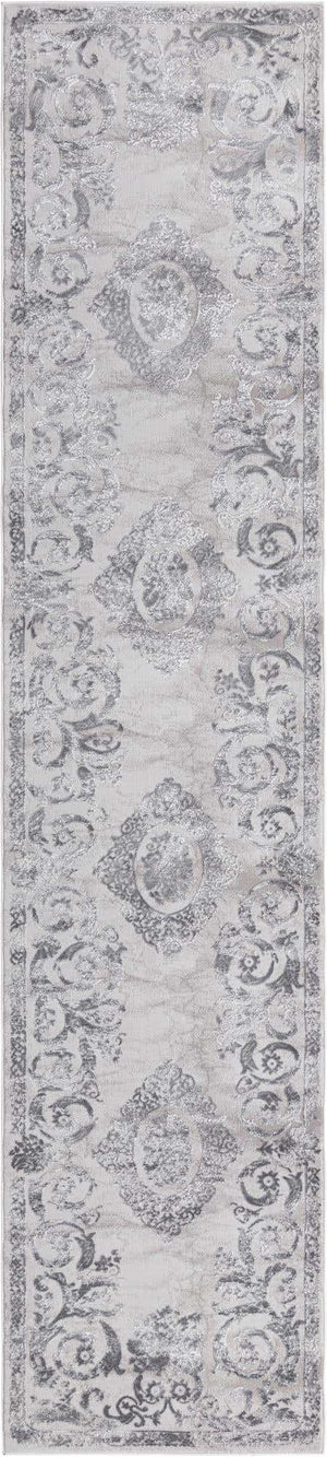 Gray 2' 7 x 12' Finsbury Runner Area Rug 60% Polypropylene & 40% Polyester Contemporary Carpet for Living Rooms, Dining, Offices for Sale at Rug Engine