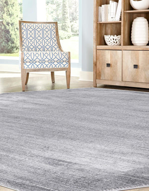 Gray 5' 3 x 5' 3 Finsbury Octagon Area Rug 60% Polypropylene & 40% Polyester Contemporary Carpet for Living Rooms, Dining, Offices for Sale at Rug Engine