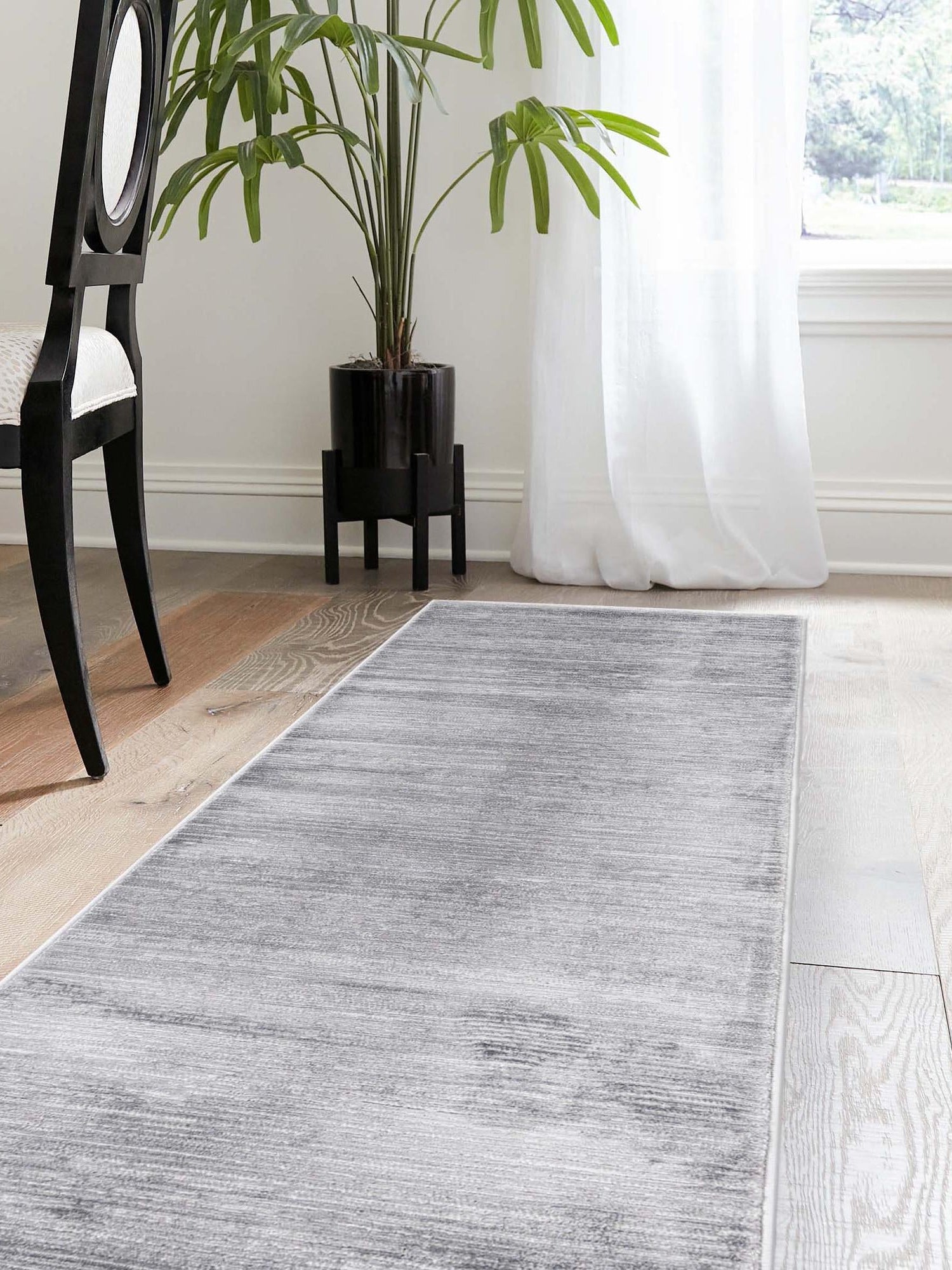 Gray 2' x 6' Finsbury Runner Area Rug 60% Polypropylene & 40% Polyester Contemporary Carpet for Living Rooms, Dining, Offices for Sale at Rug Engine