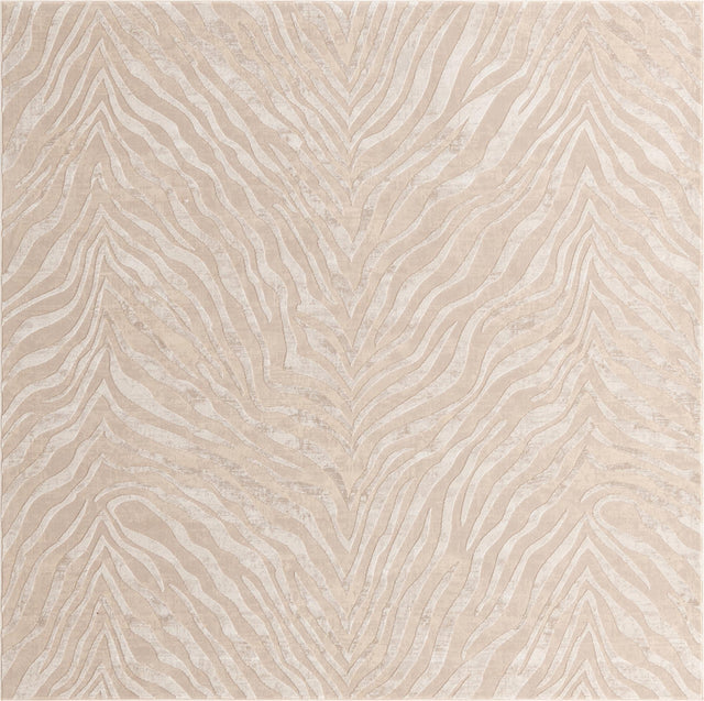Ivory Beige 7' 10 x 7' 10 Finsbury Square Area Rug 60% Polypropylene & 40% Polyester Contemporary Carpet for Living Rooms, Dining, Offices for Sale at Rug Engine