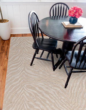 Ivory Beige 6' 1 x 6' 1 Finsbury Square Area Rug 60% Polypropylene & 40% Polyester Contemporary Carpet for Living Rooms, Dining, Offices for Sale at Rug Engine