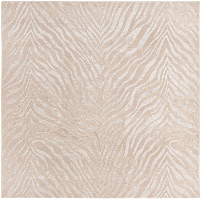 Ivory Beige 7' 10 x 7' 10 Finsbury Square Area Rug 60% Polypropylene & 40% Polyester Contemporary Carpet for Living Rooms, Dining, Offices for Sale at Rug Engine