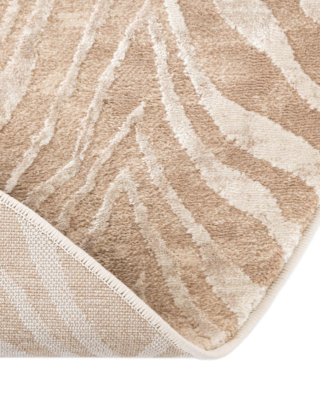 Ivory Beige 7' 10 x 10' Finsbury Oval Area Rug 60% Polypropylene & 40% Polyester Contemporary Carpet for Living Rooms, Dining, Offices for Sale at Rug Engine