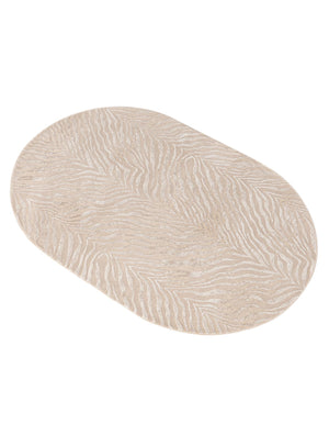 Ivory Beige 5' 3 x 8' Finsbury Oval Area Rug 60% Polypropylene & 40% Polyester Contemporary Carpet for Living Rooms, Dining, Offices for Sale at Rug Engine