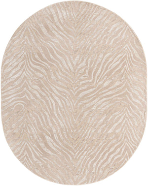 Ivory Beige 7' 10 x 10' Finsbury Oval Area Rug 60% Polypropylene & 40% Polyester Contemporary Carpet for Living Rooms, Dining, Offices for Sale at Rug Engine
