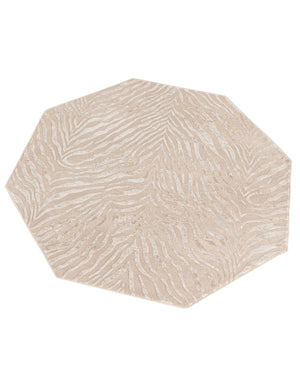 Ivory Beige 5' 3 x 5' 3 Finsbury Octagon Area Rug 60% Polypropylene & 40% Polyester Contemporary Carpet for Living Rooms, Dining, Offices for Sale at Rug Engine