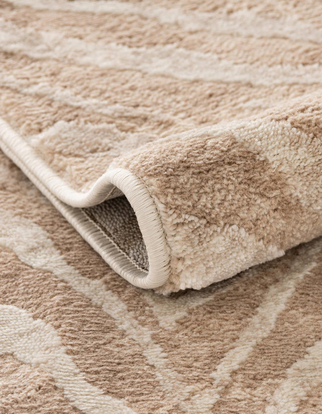 Ivory Beige 5' 3 x 5' 3 Finsbury Octagon Area Rug 60% Polypropylene & 40% Polyester Contemporary Carpet for Living Rooms, Dining, Offices for Sale at Rug Engine