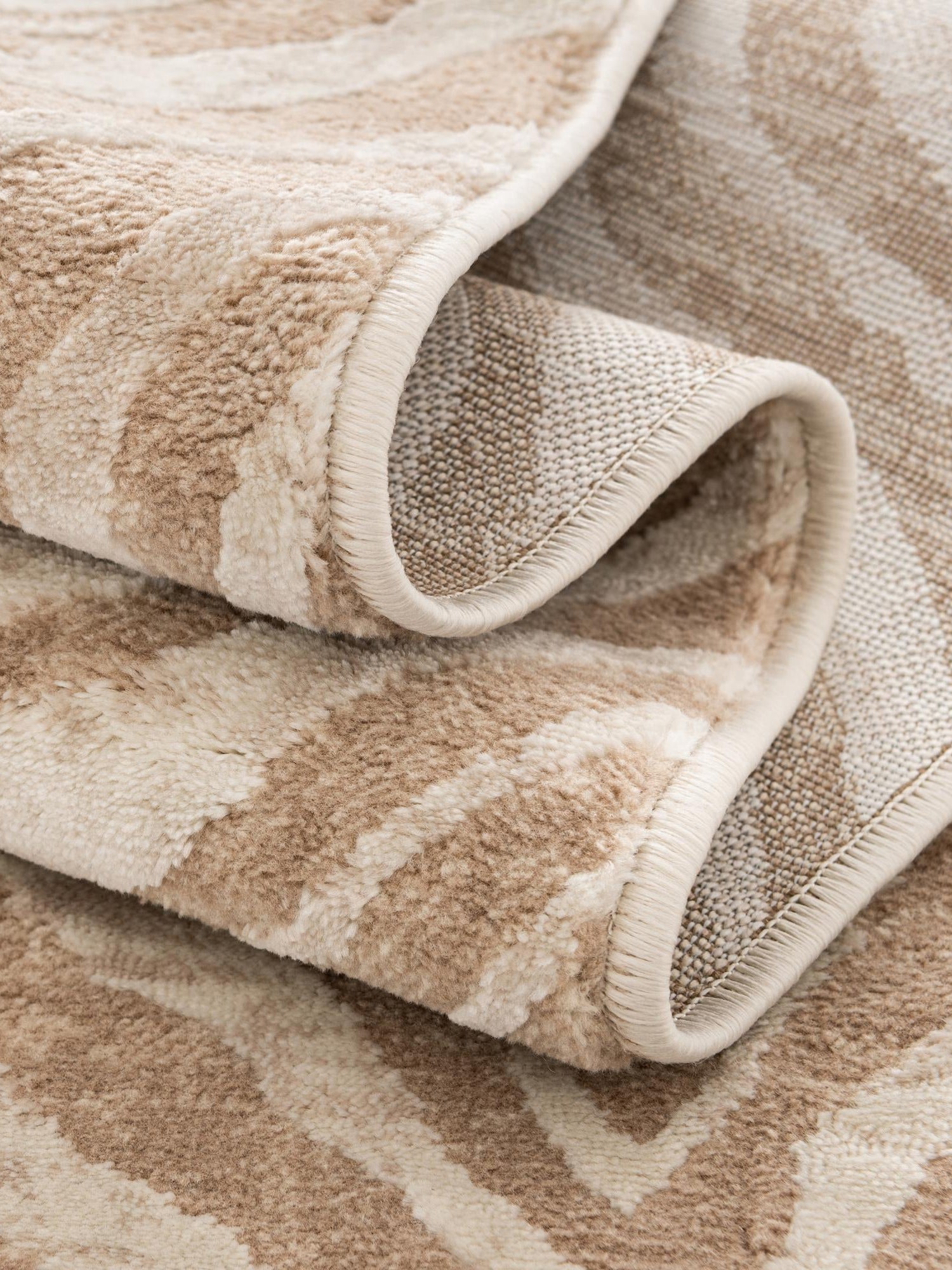 Ivory Beige 5' 3 x 5' 3 Finsbury Octagon Area Rug 60% Polypropylene & 40% Polyester Contemporary Carpet for Living Rooms, Dining, Offices for Sale at Rug Engine