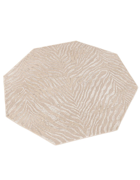 Ivory Beige 5' 3 x 5' 3 Finsbury Octagon Area Rug 60% Polypropylene & 40% Polyester Contemporary Carpet for Living Rooms, Dining, Offices for Sale at Rug Engine