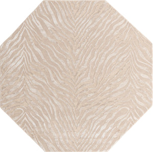 Ivory Beige 7' 10 x 7' 10 Finsbury Octagon Area Rug 60% Polypropylene & 40% Polyester Contemporary Carpet for Living Rooms, Dining, Offices for Sale at Rug Engine
