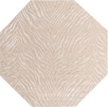 Ivory Beige 7' 10 x 7' 10 Finsbury Octagon Area Rug 60% Polypropylene & 40% Polyester Contemporary Carpet for Living Rooms, Dining, Offices for Sale at Rug Engine