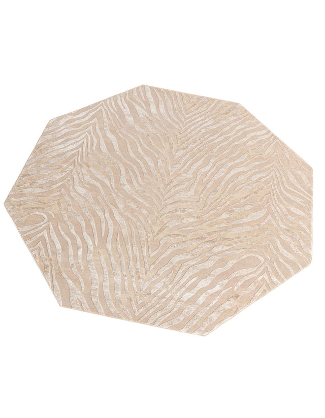 Ivory Beige 7' 10 x 7' 10 Finsbury Octagon Area Rug 60% Polypropylene & 40% Polyester Contemporary Carpet for Living Rooms, Dining, Offices for Sale at Rug Engine
