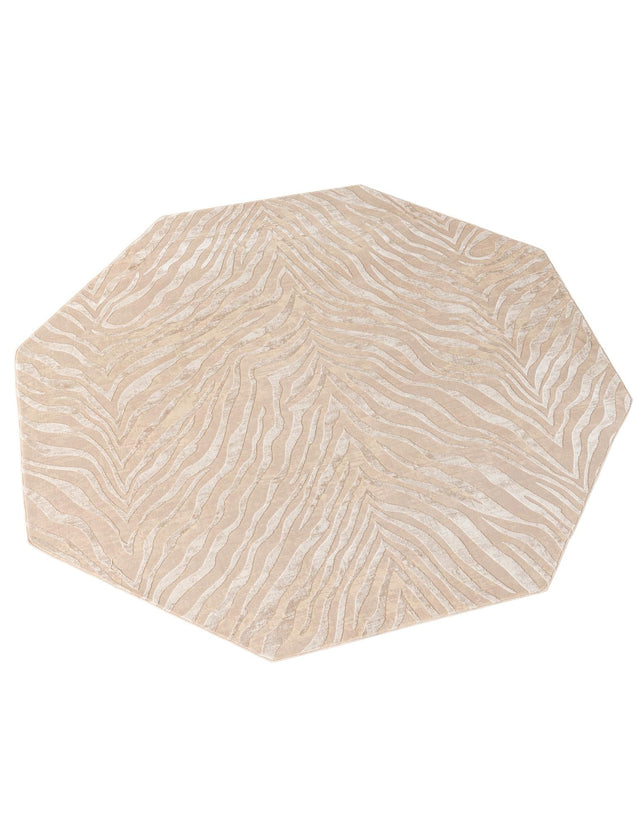 Ivory Beige 7' 10 x 7' 10 Finsbury Octagon Area Rug 60% Polypropylene & 40% Polyester Contemporary Carpet for Living Rooms, Dining, Offices for Sale at Rug Engine
