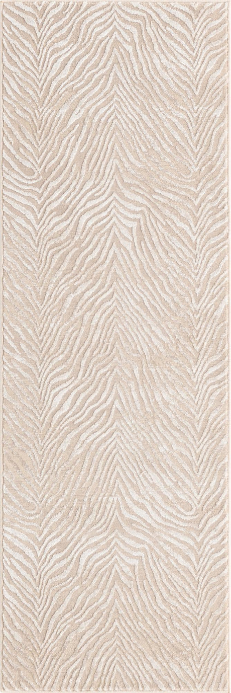 Ivory Beige 2' x 6' Finsbury Runner Area Rug 60% Polypropylene & 40% Polyester Contemporary Carpet for Living Rooms, Dining, Offices for Sale at Rug Engine
