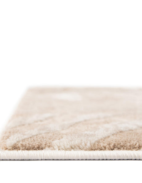 Ivory Beige 2' x 5' 1 Finsbury Runner Area Rug 60% Polypropylene & 40% Polyester Contemporary Carpet for Living Rooms, Dining, Offices for Sale at Rug Engine