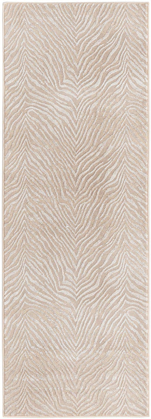 Ivory Beige 2' x 6' Finsbury Runner Area Rug 60% Polypropylene & 40% Polyester Contemporary Carpet for Living Rooms, Dining, Offices for Sale at Rug Engine