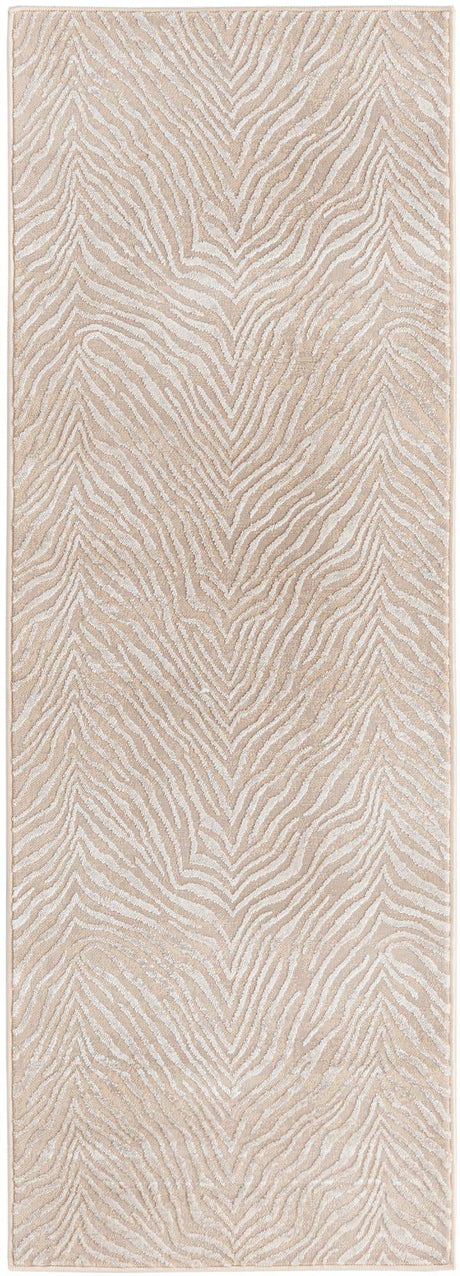 Ivory Beige 2' x 6' Finsbury Runner Area Rug 60% Polypropylene & 40% Polyester Contemporary Carpet for Living Rooms, Dining, Offices for Sale at Rug Engine