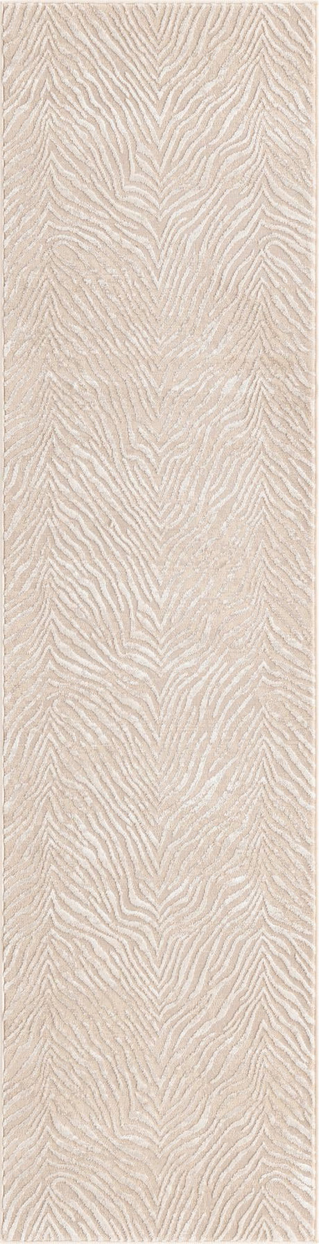 Ivory Beige 2' x 8' Finsbury Runner Area Rug 60% Polypropylene & 40% Polyester Contemporary Carpet for Living Rooms, Dining, Offices for Sale at Rug Engine