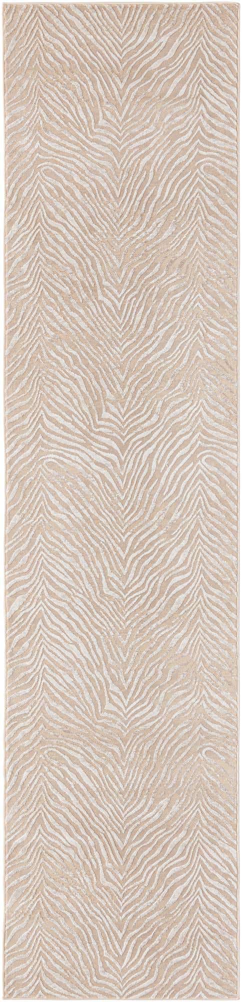 Ivory Beige 2' 7 x 12' Finsbury Runner Area Rug 60% Polypropylene & 40% Polyester Contemporary Carpet for Living Rooms, Dining, Offices for Sale at Rug Engine