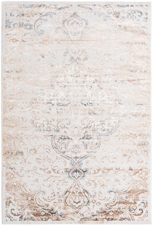 Ivory 5' 3 x 8' Highbury Rectangle Area Rug 60% Polypropylene & 40% Polyester With Jute Backing Vintage Distressed Traditional Carpet for Sale at Rug Engine