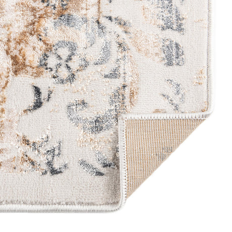 Ivory 5' 3 x 8' Highbury Rectangle Area Rug 60% Polypropylene & 40% Polyester With Jute Backing Vintage Distressed Traditional Carpet for Sale at Rug Engine