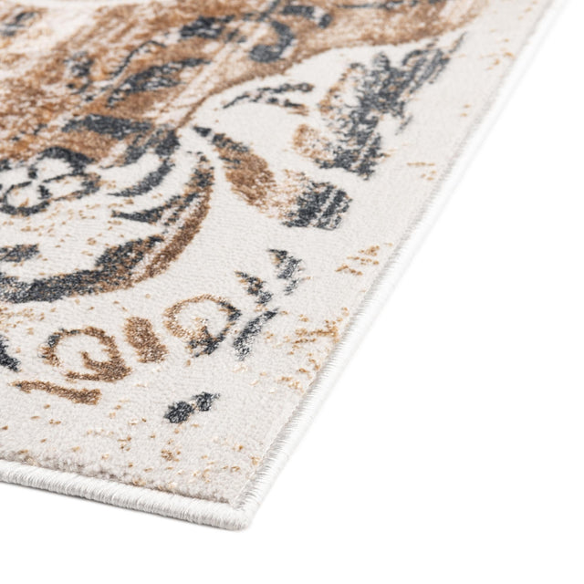 Ivory 7' 10 x 7' 10 Highbury Octagon Area Rug 60% Polypropylene & 40% Polyester With Jute Backing Vintage Distressed Traditional Carpet for Sale at Rug Engine
