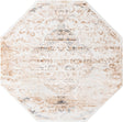 Ivory 7' 10 x 7' 10 Highbury Octagon Area Rug 60% Polypropylene & 40% Polyester With Jute Backing Vintage Distressed Traditional Carpet for Sale at Rug Engine