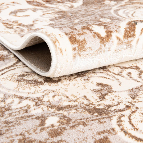 Cream 4' x 6' Highbury Rectangle Area Rug 60% Polypropylene & 40% Polyester With Jute Backing Vintage Distressed Traditional Carpet for Sale at Rug Engine