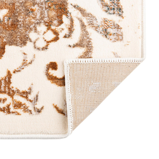 Cream 4' x 6' Highbury Rectangle Area Rug 60% Polypropylene & 40% Polyester With Jute Backing Vintage Distressed Traditional Carpet for Sale at Rug Engine