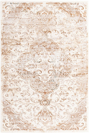 Cream 5' 3 x 8' Highbury Rectangle Area Rug 60% Polypropylene & 40% Polyester With Jute Backing Vintage Distressed Traditional Carpet for Sale at Rug Engine