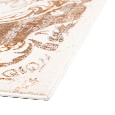 Cream 7' 10 x 7' 10 Highbury Octagon Area Rug 60% Polypropylene & 40% Polyester With Jute Backing Vintage Distressed Traditional Carpet for Sale at Rug Engine