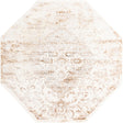 Cream 7' 10 x 7' 10 Highbury Octagon Area Rug 60% Polypropylene & 40% Polyester With Jute Backing Vintage Distressed Traditional Carpet for Sale at Rug Engine