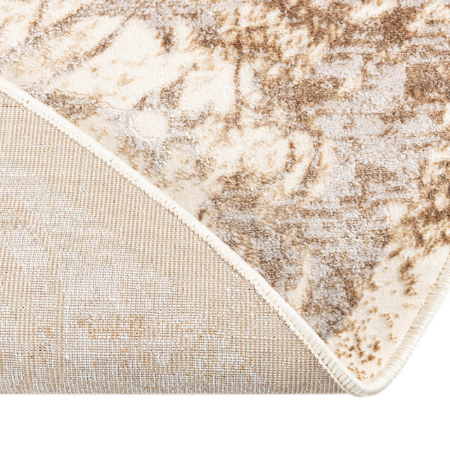 Cream 8' x 10' Highbury Oval Area Rug 60% Polypropylene & 40% Polyester With Jute Backing Vintage Distressed Traditional Carpet for Sale at Rug Engine