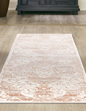 Cream 2' x 8' Highbury Runner Area Rug 60% Polypropylene & 40% Polyester With Jute Backing Vintage Distressed Traditional Carpet for Sale at Rug Engine