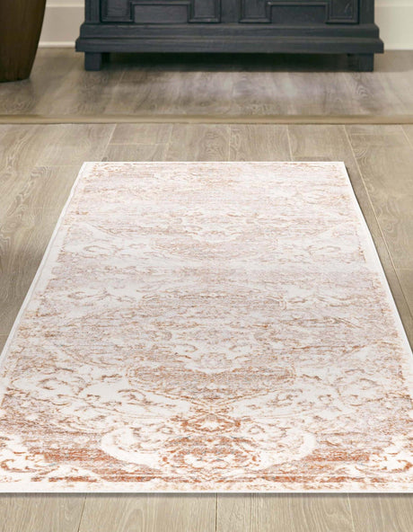 Cream 2' x 8' Highbury Runner Area Rug 60% Polypropylene & 40% Polyester With Jute Backing Vintage Distressed Traditional Carpet for Sale at Rug Engine
