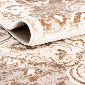 Cream 2' x 9' 10 Highbury Runner Area Rug 60% Polypropylene & 40% Polyester With Jute Backing Vintage Distressed Traditional Carpet for Sale at Rug Engine