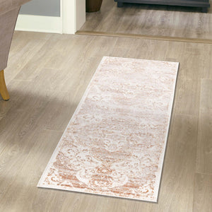 Cream 2' x 9' 10 Highbury Runner Area Rug 60% Polypropylene & 40% Polyester With Jute Backing Vintage Distressed Traditional Carpet for Sale at Rug Engine