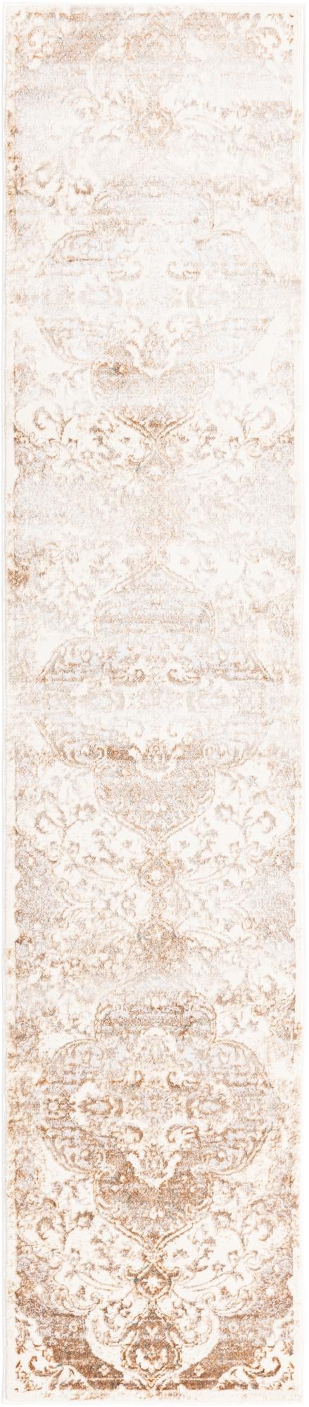 Cream 2' x 9' 10 Highbury Runner Area Rug 60% Polypropylene & 40% Polyester With Jute Backing Vintage Distressed Traditional Carpet for Sale at Rug Engine