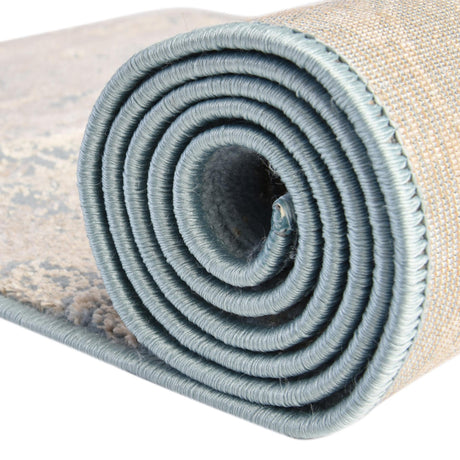 Teal 7' 10 x 7' 10 Highbury Octagon Area Rug 60% Polypropylene & 40% Polyester With Jute Backing Vintage Distressed Traditional Carpet for Sale at Rug Engine