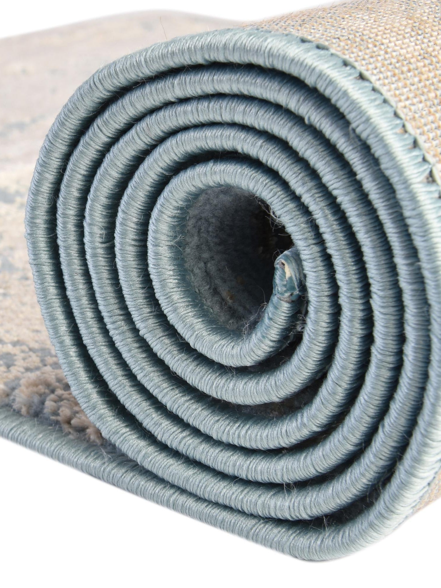 Teal 5' 3 x 8' Highbury Oval Area Rug 60% Polypropylene & 40% Polyester With Jute Backing Vintage Distressed Traditional Carpet for Sale at Rug Engine