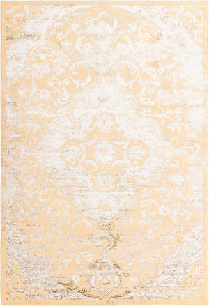 Yellow 6' x 9' Highbury Rectangle Area Rug 60% Polypropylene & 40% Polyester With Jute Backing Vintage Distressed Traditional Carpet for Sale at Rug Engine