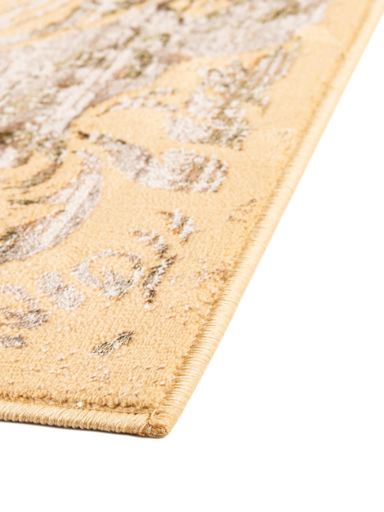 Yellow 9' x 12' Highbury Rectangle Area Rug 60% Polypropylene & 40% Polyester With Jute Backing Vintage Distressed Traditional Carpet for Sale at Rug Engine