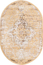 Yellow 5' 3 x 8' Highbury Oval Area Rug 60% Polypropylene & 40% Polyester With Jute Backing Vintage Distressed Traditional Carpet for Sale at Rug Engine