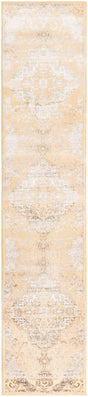 Yellow 2' x 9' 10 Highbury Runner Area Rug 60% Polypropylene & 40% Polyester With Jute Backing Vintage Distressed Traditional Carpet for Sale at Rug Engine
