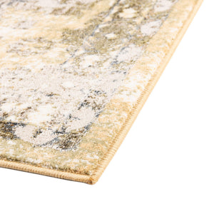 Yellow 7' 10 x 7' 10 Highbury Square Area Rug 60% Polypropylene & 40% Polyester With Jute Backing Vintage Distressed Traditional Carpet for Sale at Rug Engine