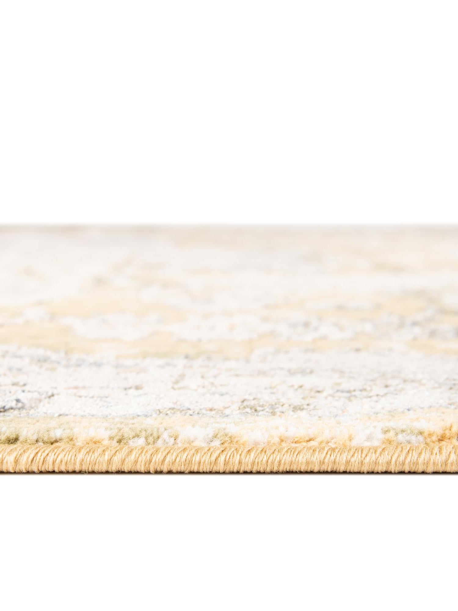 Yellow 2' x 8' Highbury Runner Area Rug 60% Polypropylene & 40% Polyester With Jute Backing Vintage Distressed Traditional Carpet for Sale at Rug Engine