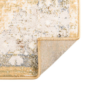 Yellow 2' x 8' Highbury Runner Area Rug 60% Polypropylene & 40% Polyester With Jute Backing Vintage Distressed Traditional Carpet for Sale at Rug Engine